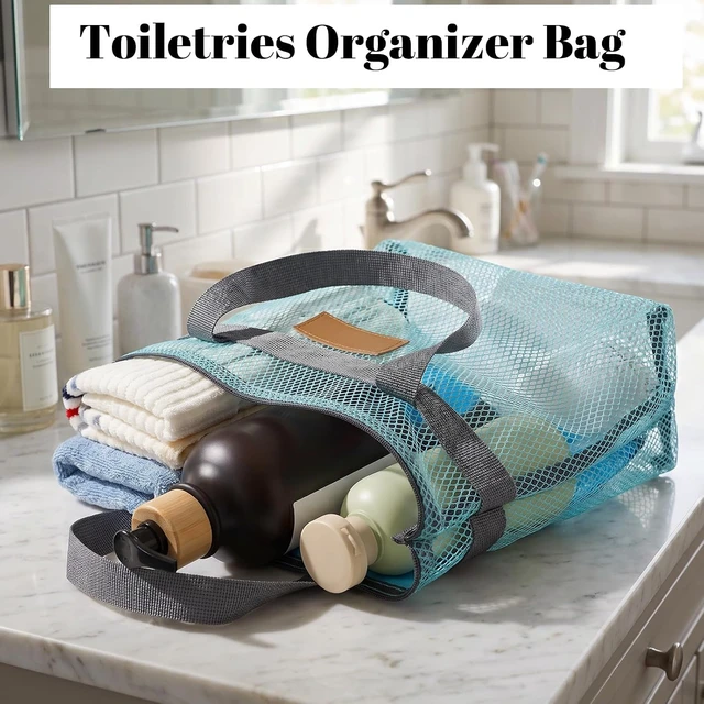 Alt view image 7 of 7 - Dual Pack Portable Mesh Toiletry Shower Caddy with Handle