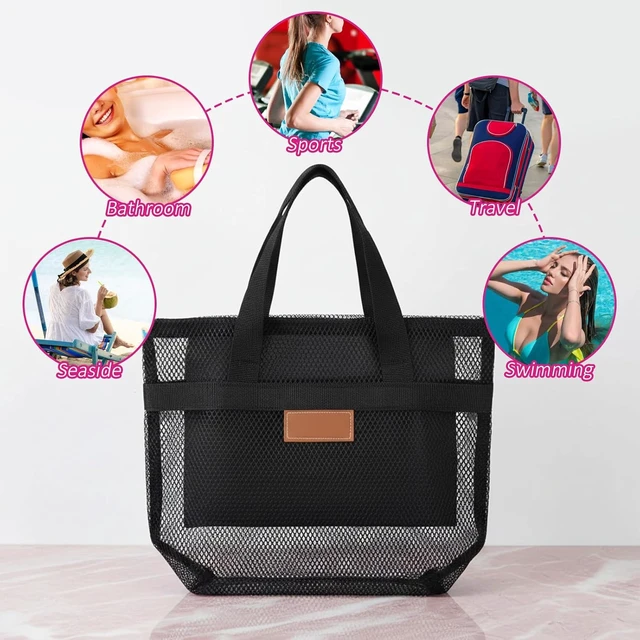 Alt view image 6 of 7 - Travel & Camping, Beach, Versatile Shower Caddy for Gym, Quick Dry Mesh Toiletry Bag with Zipper and Dual Pockets