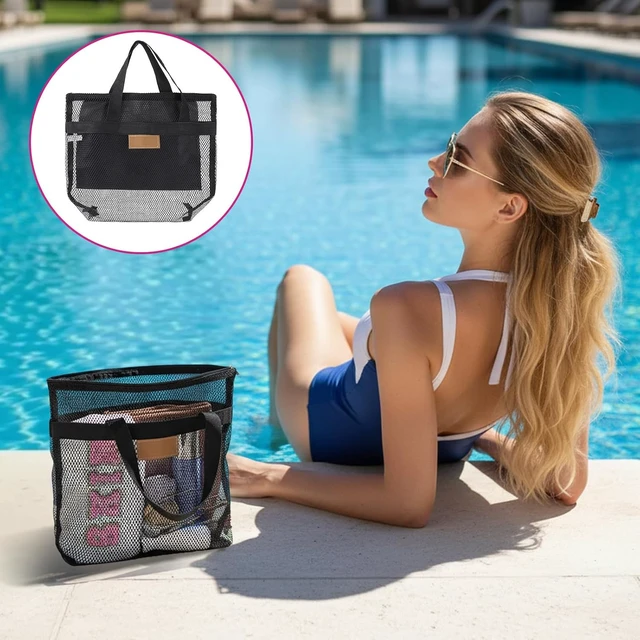 Alt view image 3 of 7 - Travel & Camping, Beach, Versatile Shower Caddy for Gym, Quick Dry Mesh Toiletry Bag with Zipper and Dual Pockets