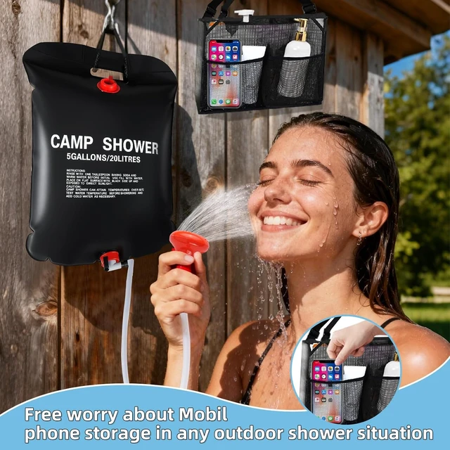 Alt view image 5 of 7 - Beach & Swimming with Adjustable Switch and Removable Nozzle, Hiking, Portable Solar Shower Bag for Outdoor Camping