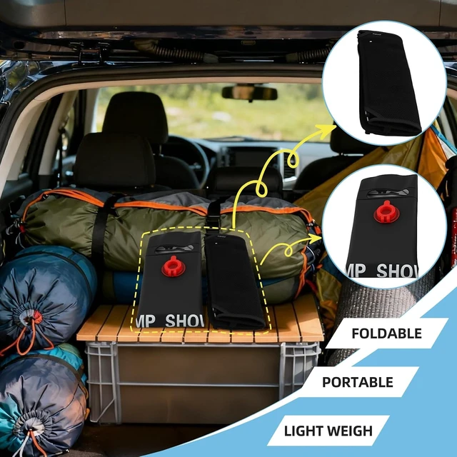 Alt view image 6 of 7 - Beach & Swimming with Adjustable Switch and Removable Nozzle, Hiking, Portable Solar Shower Bag for Outdoor Camping