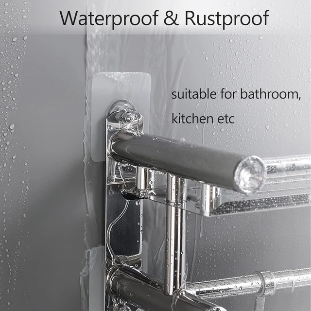 Alt view image 7 of 7 - Strong Wall Mount Stickers for Bathroom Kitchen Organization, Clear Self-Adhesive Shower Caddy Hooks