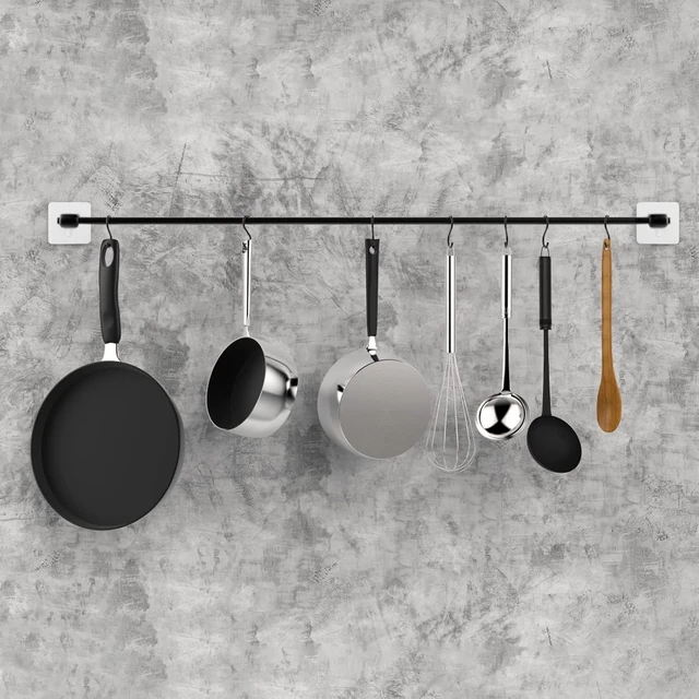 Alt view image 6 of 7 - Strong Wall Mount Stickers for Bathroom Kitchen Organization, Clear Self-Adhesive Shower Caddy Hooks