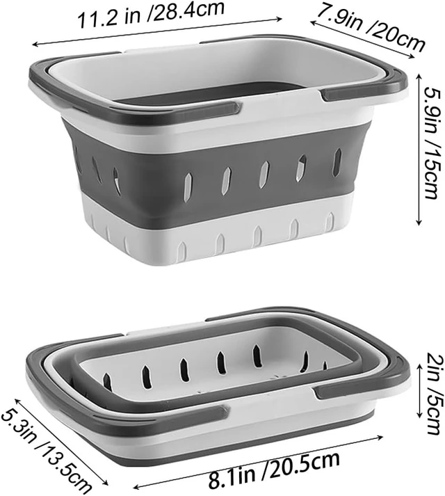 Alt view image 2 of 6 - Camping & RV, Dorm, Perforated Portable Bathroom Organizer for Travel, Collapsible Plastic Shower Caddy with Handle