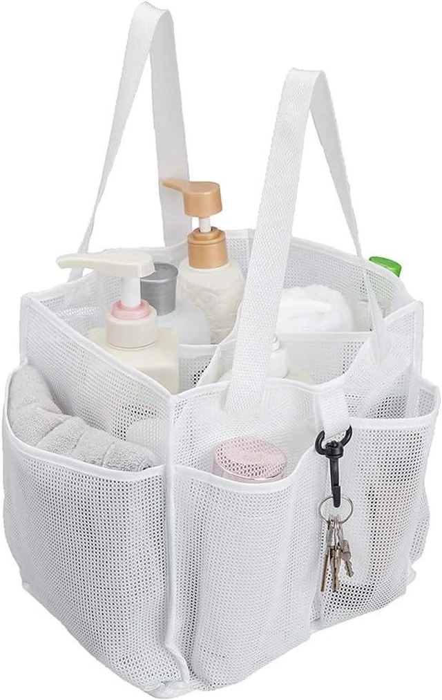 Main image of Large Hanging Bath Toiletry Organizer Tote with Separated Inner Compartment and Deep Outer Pockets, Mesh Shower Caddy Basket
