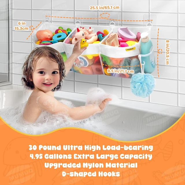 Alt view image 2 of 7 - Shower Caddy with 3 Compartments for Bath Toy Storage and Organization