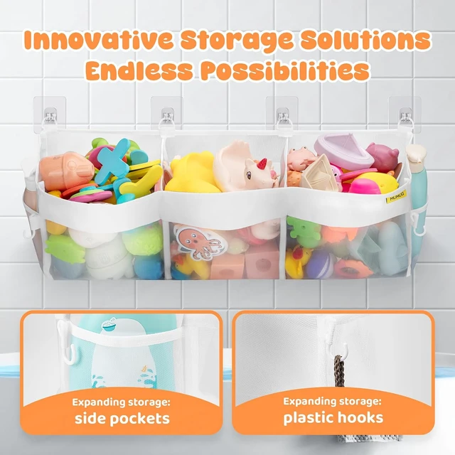 Alt view image 4 of 7 - Shower Caddy with 3 Compartments for Bath Toy Storage and Organization