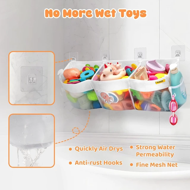 Alt view image 5 of 7 - Shower Caddy with 3 Compartments for Bath Toy Storage and Organization
