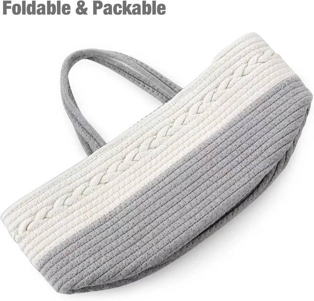 Alt view image 6 of 7 - Ideal Shower Gift, Travel Baby Diaper Basket for Newborns & Infants, Portable Cotton Rope Diaper Caddy Organizer