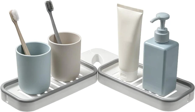 Main image of Plastic Corner Shower Caddy for Bathroom Sink & Wall Storage