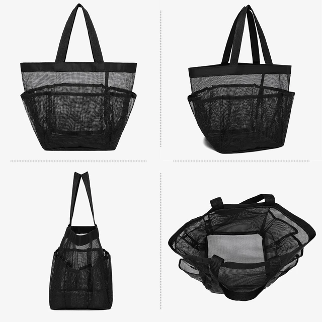 Alt view image 7 of 7 - Gym & Travel, Camp, Beach, Hanging Organizer for Bathroom, Portable Mesh Shower Tote Bag with Quick-Dry Fabric