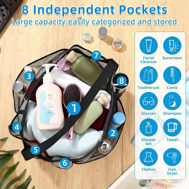 Alt view image 3 of 7 - Dual-Pack Dormitory Bathroom Organizer Essentials
