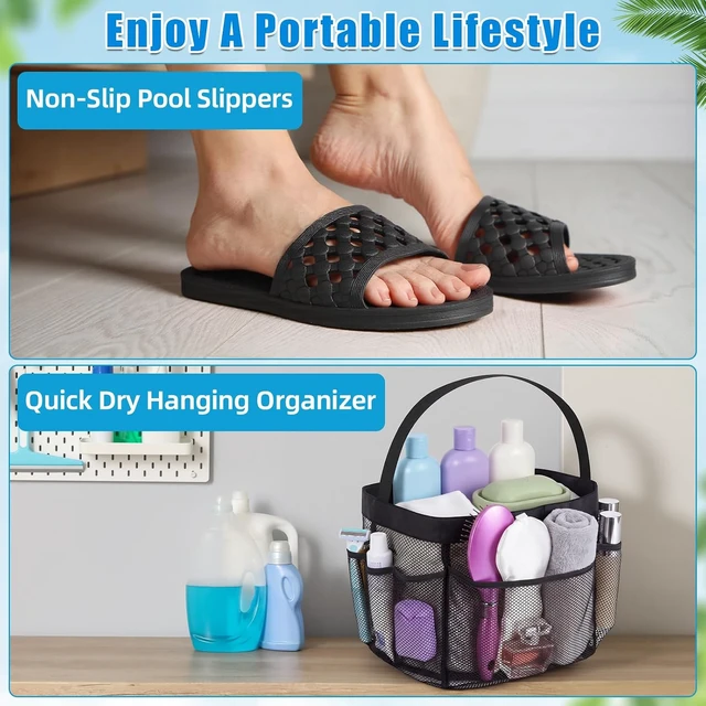 Alt view image 7 of 7 - Dual-Pack Dormitory Bathroom Organizer Essentials