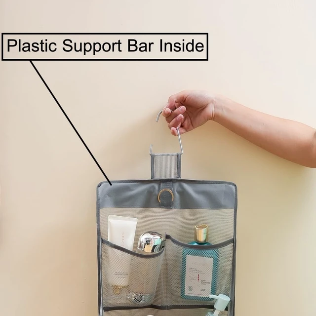 Alt view image 4 of 7 - Net Storage Bag for Closet Nursery Office Dorm RV Toys Cosmetics Sundries, Durable Shower Caddy, Hanging Mesh Bathroom Organizer