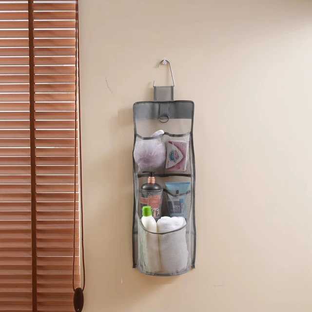 Alt view image 7 of 7 - Net Storage Bag for Closet Nursery Office Dorm RV Toys Cosmetics Sundries, Durable Shower Caddy, Hanging Mesh Bathroom Organizer