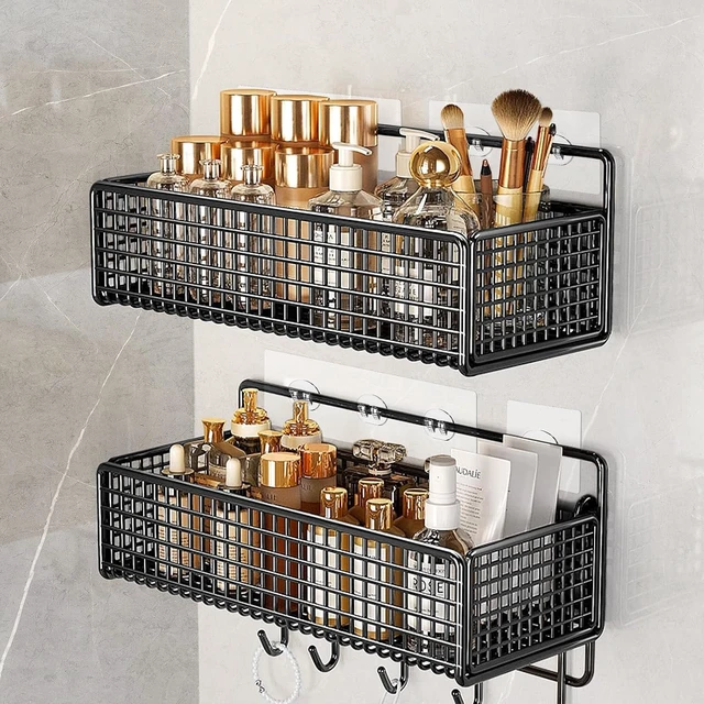 Alt view image 7 of 7 - Strong Sticky Mounts for Rack Baskets & Holders, Adhesive Hook Refills for Shower Caddy Shelves