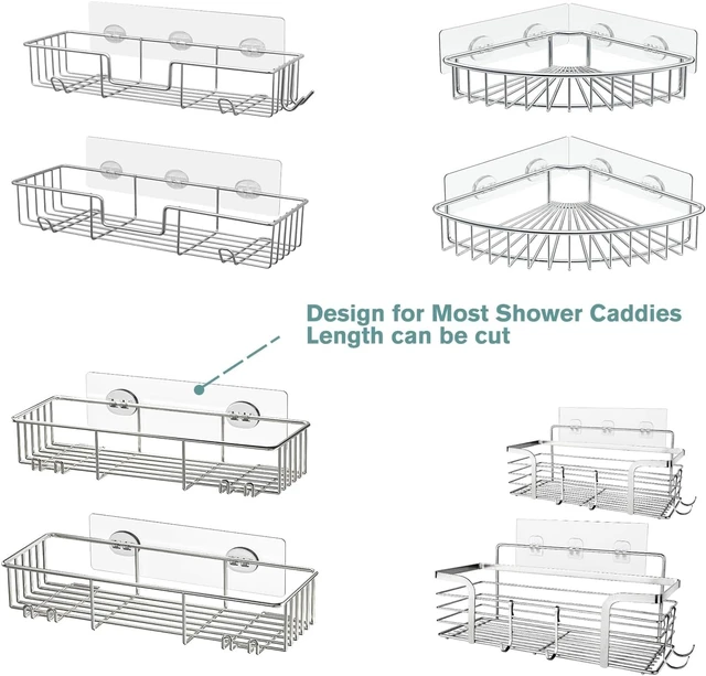 Alt view image 3 of 7 - Adhesive Replacement Hooks for Bathroom Shower Caddy