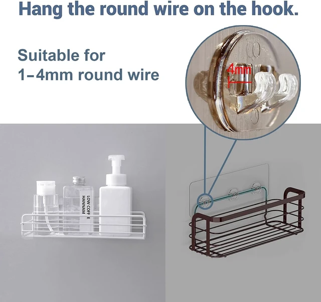 Alt view image 4 of 7 - Adhesive Replacement Hooks for Bathroom Shower Caddy
