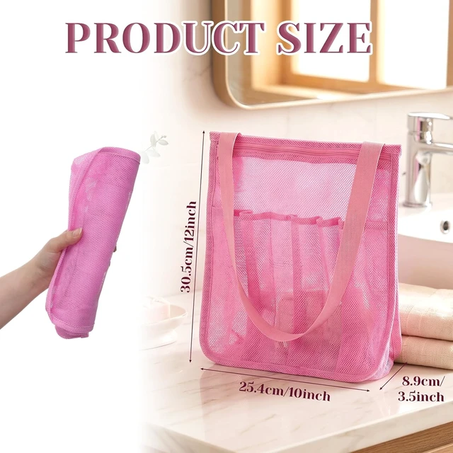 Alt view image 2 of 7 - Dorm - Women's College Essentials, Camp, Multifunctional Bathroom Organizer for Travel, Portable Mesh Gym Shower Caddy with Zipper & Pockets