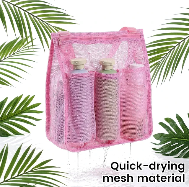 Alt view image 3 of 7 - Dorm - Women's College Essentials, Camp, Multifunctional Bathroom Organizer for Travel, Portable Mesh Gym Shower Caddy with Zipper & Pockets