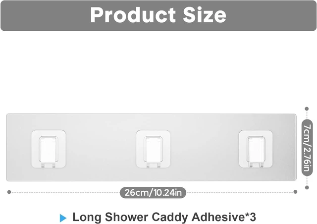 Alt view image 2 of 7 - Self-Adhesive Wall Hangers, Clear Sticky Shower Rack Refill