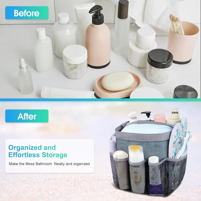 Alt view image 5 of 6 - Portable Mesh Shower Organizer with 9 Pockets for Dorm Essentials