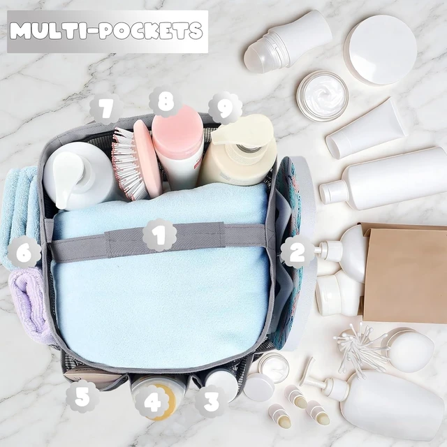 Alt view image 4 of 6 - Portable Mesh Shower Organizer with 9 Pockets for Dorm Essentials