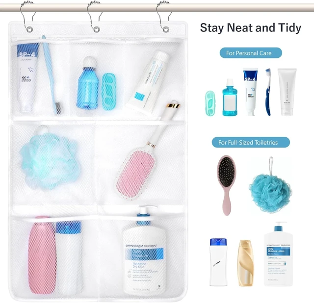Alt view image 3 of 7 - 7-Pocket Mesh Hanging Shower Organizer for Cruise Trips