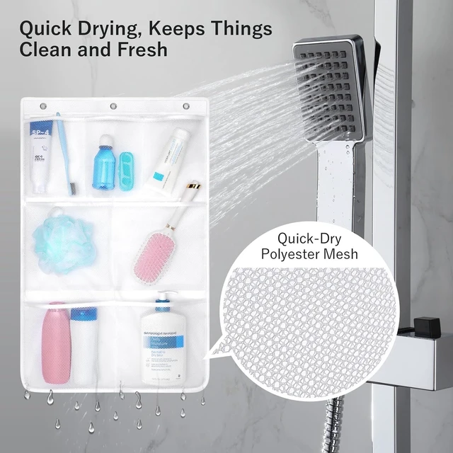 Alt view image 5 of 7 - 7-Pocket Mesh Hanging Shower Organizer for Cruise Trips