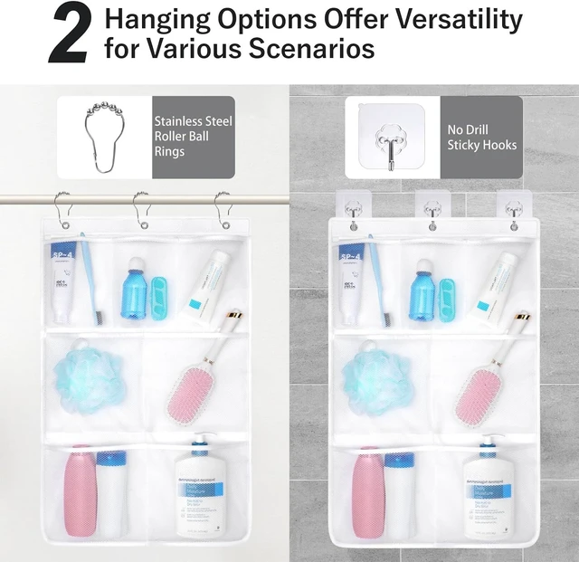 Alt view image 4 of 7 - 7-Pocket Mesh Hanging Shower Organizer for Cruise Trips