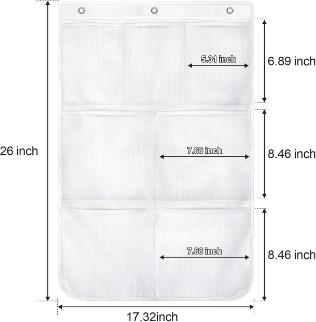 Alt view image 6 of 7 - 7-Pocket Mesh Hanging Shower Organizer for Cruise Trips