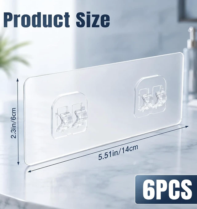 Alt view image 2 of 7 - 6 Pack Shower Caddy Replacement Adhesive Strips for Bathroom Organization