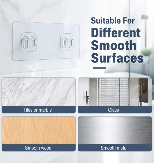 Alt view image 4 of 7 - 6 Pack Shower Caddy Replacement Adhesive Strips for Bathroom Organization