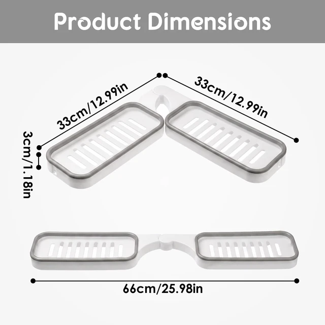 Alt view image 2 of 7 - Plastic Corner Shower Caddy for Bathroom Sink & Wall Storage