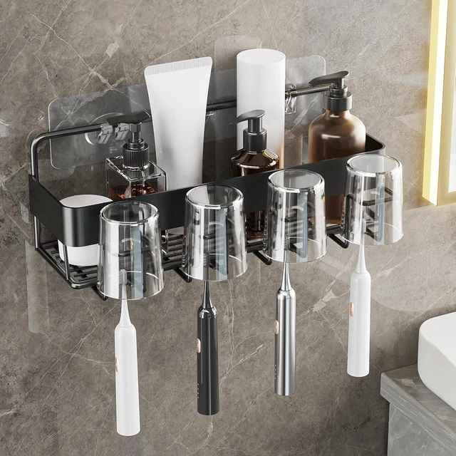 Alt view image 6 of 7 - Strong Sticky Mounts for Rack Baskets & Holders, Adhesive Hook Refills for Shower Caddy Shelves