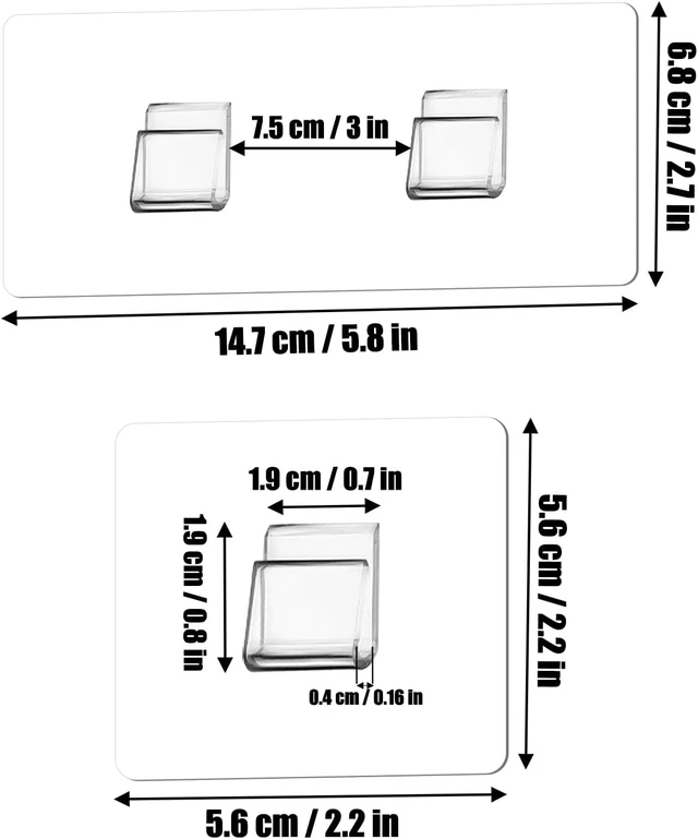 Alt view image 2 of 7 - No Drill Adhesive Shower Caddy Hooks Set Strong Wall Mounting Stickers for Bathroom Kitchen Office Corner Shelf Soap Dish