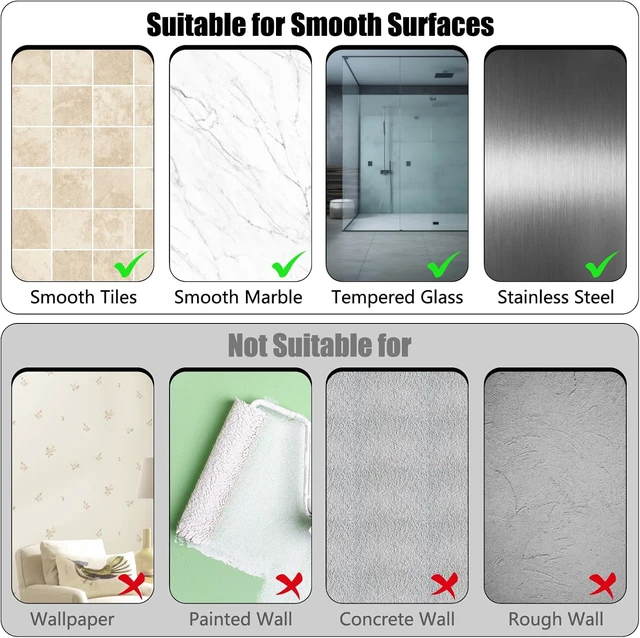 Alt view image 7 of 7 - No Drill Adhesive Shower Caddy Hooks Set Strong Wall Mounting Stickers for Bathroom Kitchen Office Corner Shelf Soap Dish