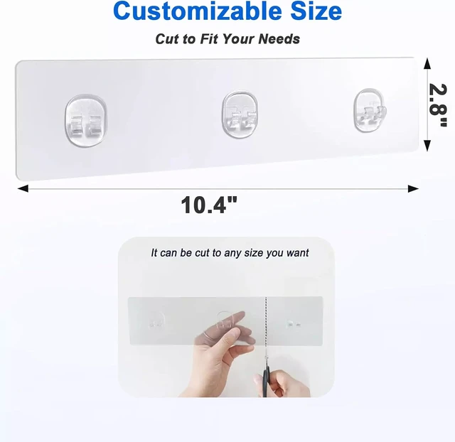 Alt view image 5 of 7 - for Bathroom Shelf & Kitchen Rack Storage, No Drilling, Waterproof Strong Stick-on Hooks Strips, Adhesive Shower Caddy Replacement