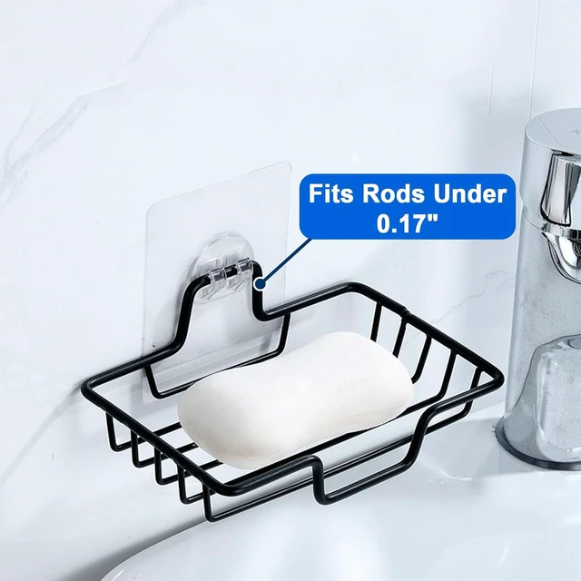 Alt view image 6 of 7 - for Bathroom Shelf & Kitchen Rack Storage, No Drilling, Waterproof Strong Stick-on Hooks Strips, Adhesive Shower Caddy Replacement