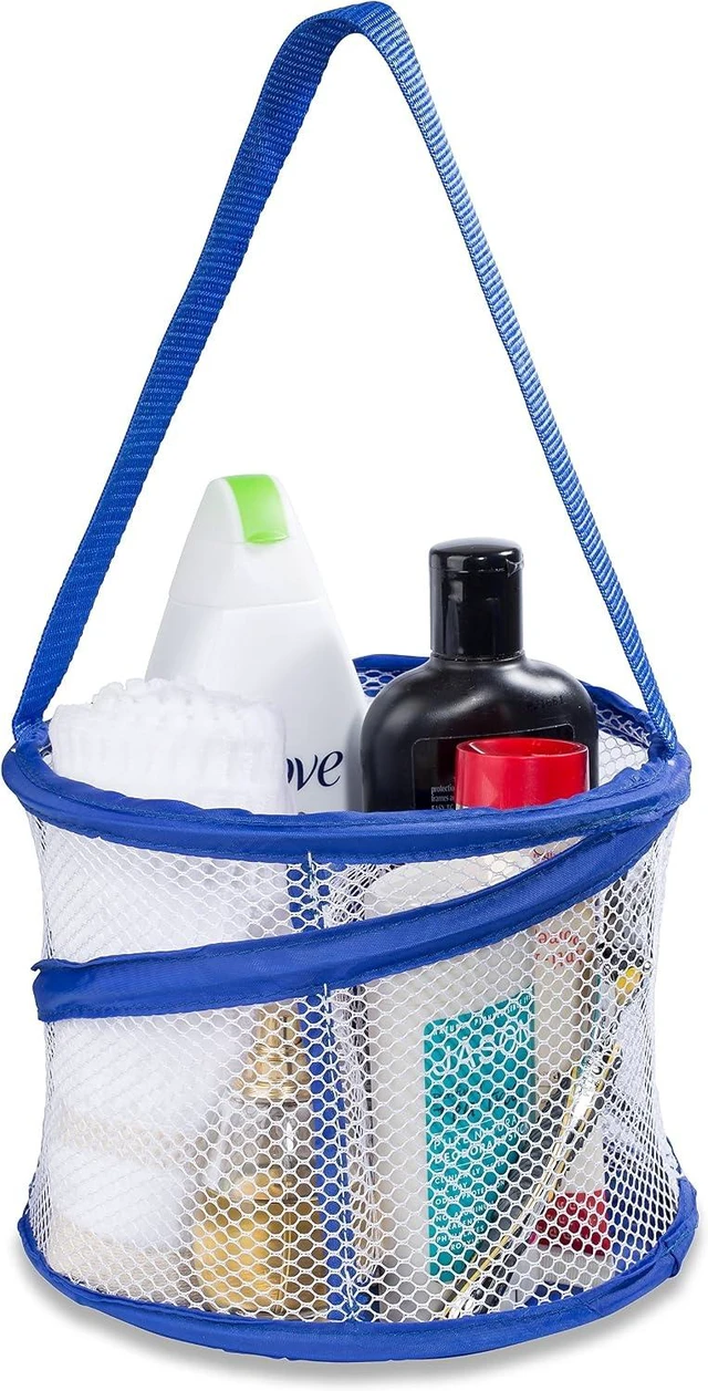 Main image of Camping & Dorm, Gym, Collapsible Shower Caddy with Drainage Holes and Handle - Portable Large Capacity Bathroom Organizer for Travel