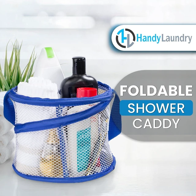 Alt view image 2 of 6 - Camping & Dorm, Gym, Collapsible Shower Caddy with Drainage Holes and Handle - Portable Large Capacity Bathroom Organizer for Travel