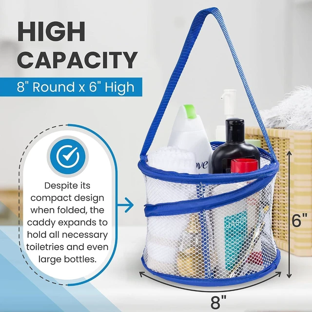 Alt view image 3 of 6 - Camping & Dorm, Gym, Collapsible Shower Caddy with Drainage Holes and Handle - Portable Large Capacity Bathroom Organizer for Travel