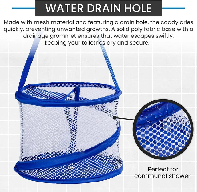 Alt view image 5 of 6 - Camping & Dorm, Gym, Collapsible Shower Caddy with Drainage Holes and Handle - Portable Large Capacity Bathroom Organizer for Travel