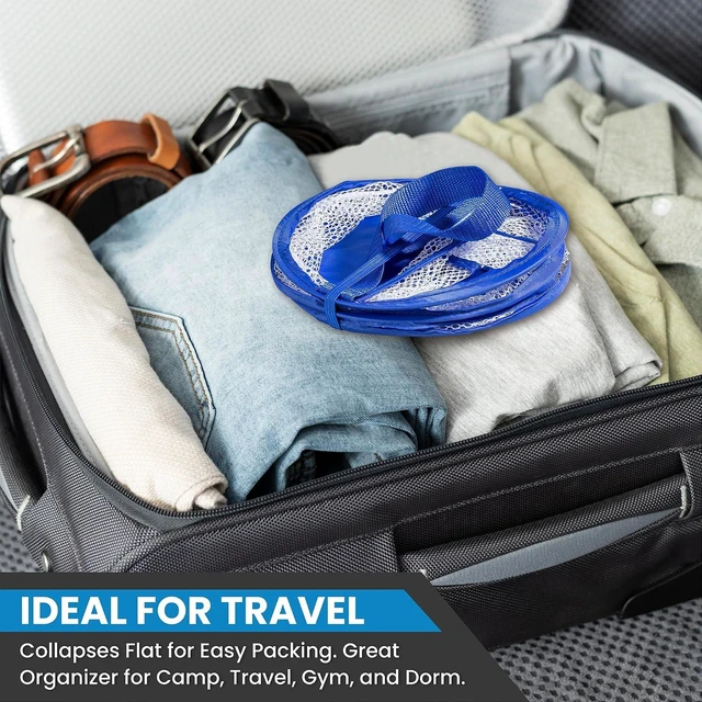 Alt view image 6 of 6 - Camping & Dorm, Gym, Collapsible Shower Caddy with Drainage Holes and Handle - Portable Large Capacity Bathroom Organizer for Travel