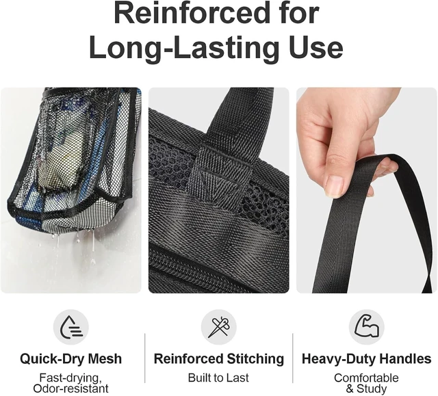 Alt view image 5 of 7 - Portable Mesh Shower Caddy with Zipper - Travel Gym Bag
