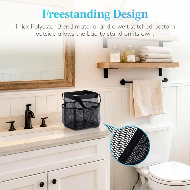 Alt view image 3 of 7 - Portable Mesh Shower Caddy for Dorm Room Essentials