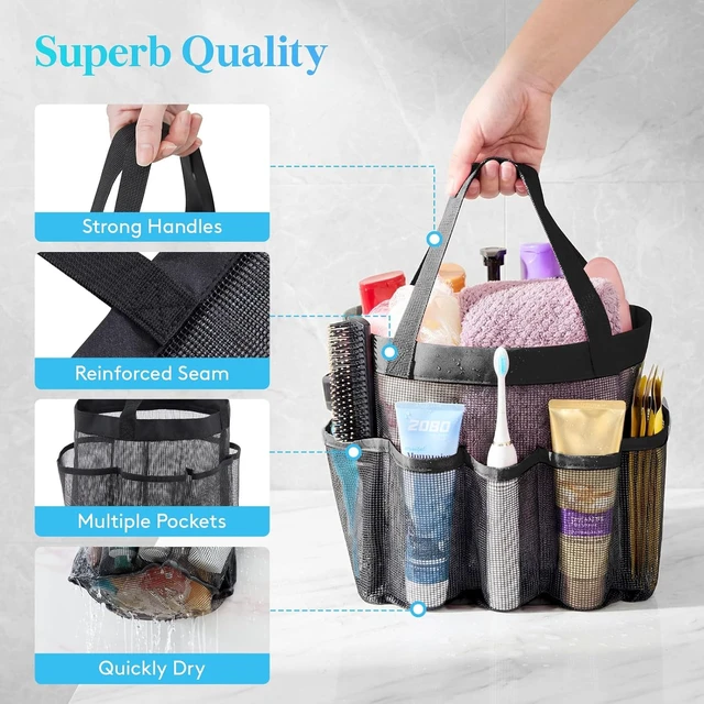 Alt view image 6 of 7 - Portable Mesh Shower Caddy for Dorm Room Essentials
