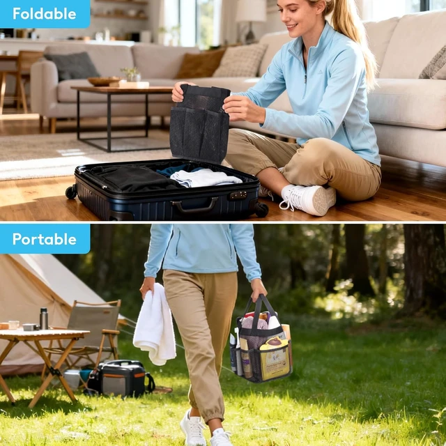 Alt view image 7 of 7 - Portable Mesh Shower Caddy for Dorm Room Essentials