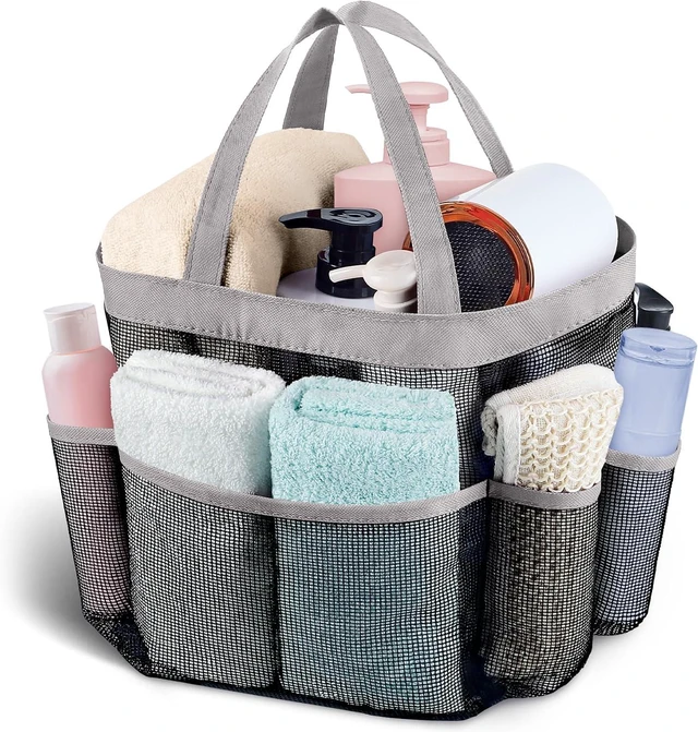 Main image of Portable Mesh Shower Organizer Bag for Dorms and Camping