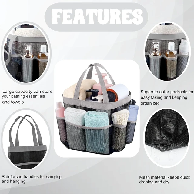 Alt view image 3 of 7 - Portable Mesh Shower Organizer Bag for Dorms and Camping